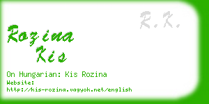 rozina kis business card